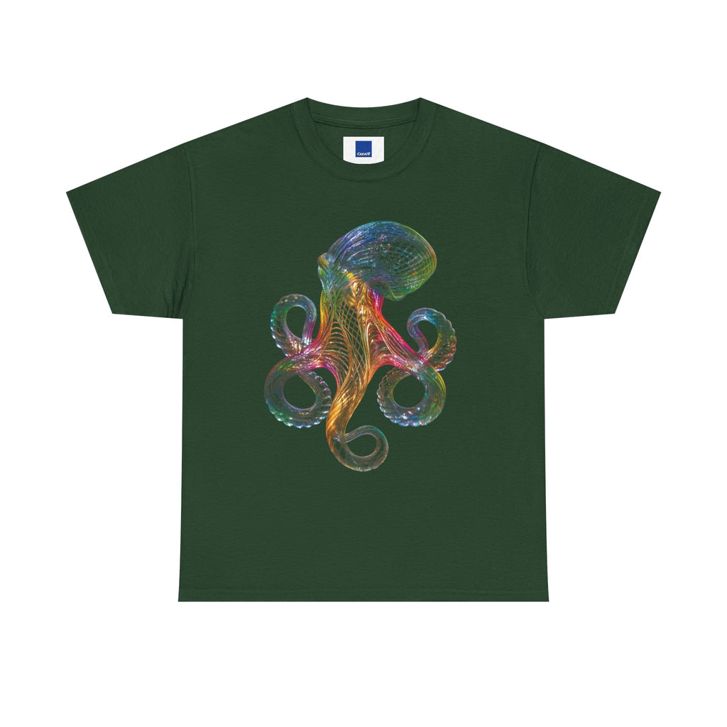 Intricate Line Art Octopus T-Shirt | Nautical Sea Creature (R)