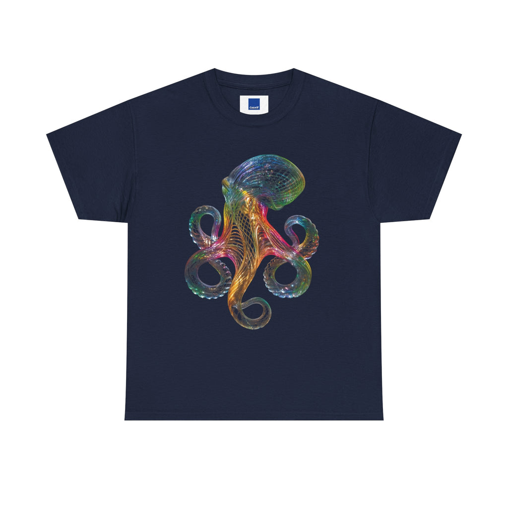 Intricate Line Art Octopus T-Shirt | Nautical Sea Creature (R)