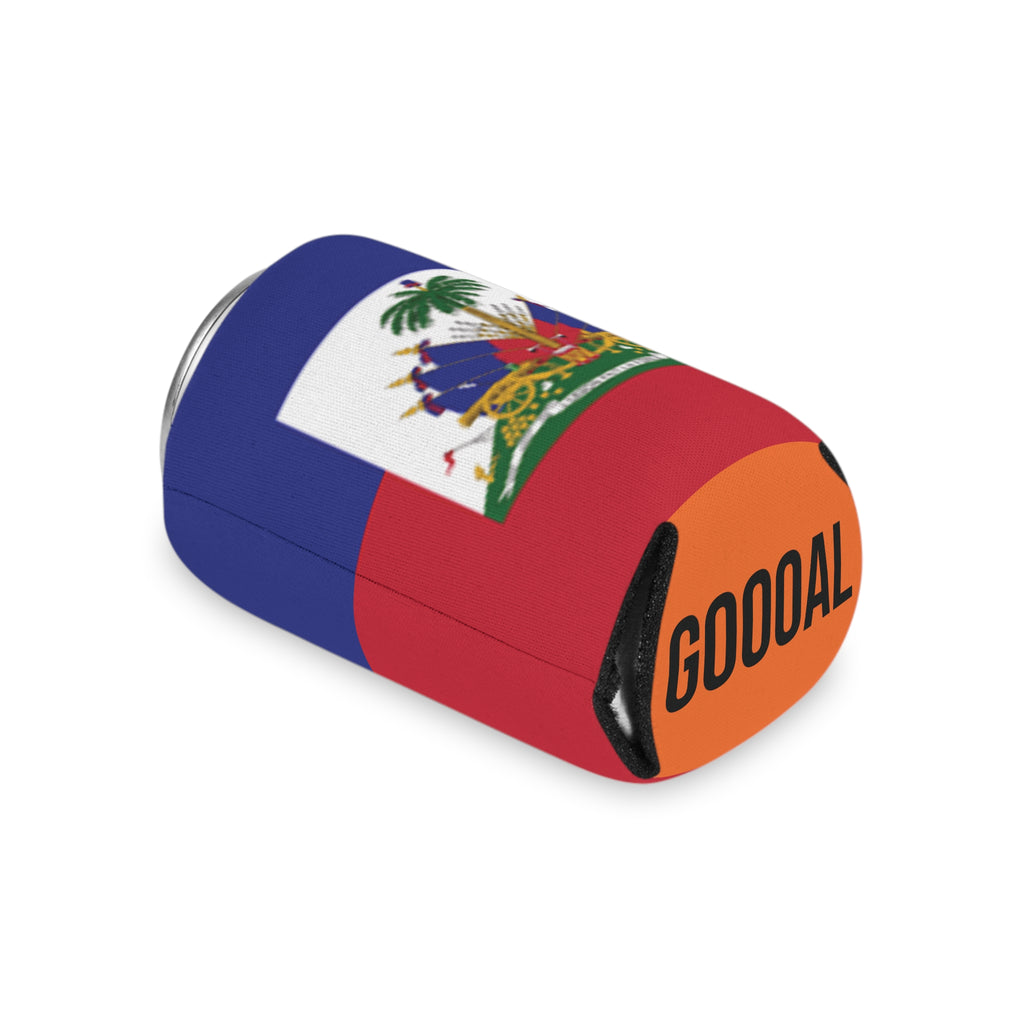 Haiti Flag Can Cooler | Soccer Fan Koozie (GOOOAL Accent)