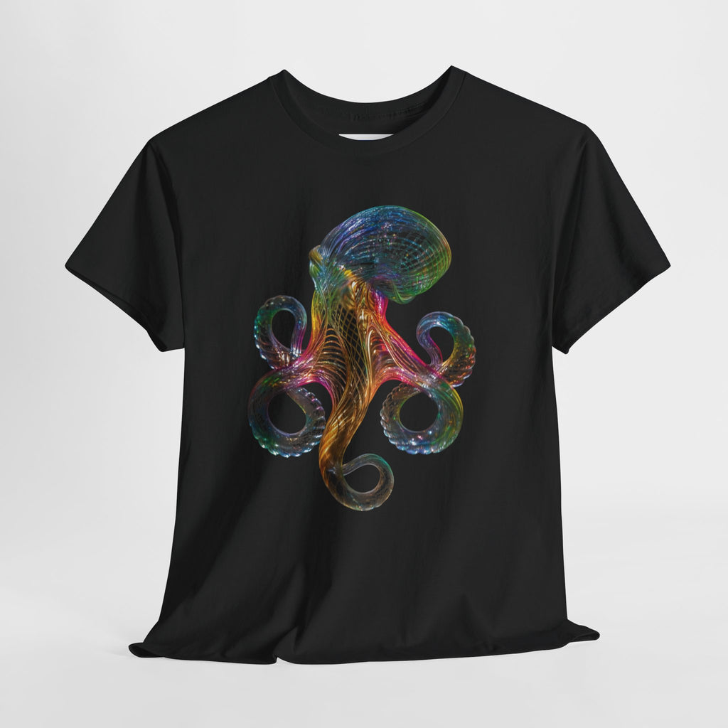 Intricate Line Art Octopus T-Shirt | Nautical Sea Creature (R)