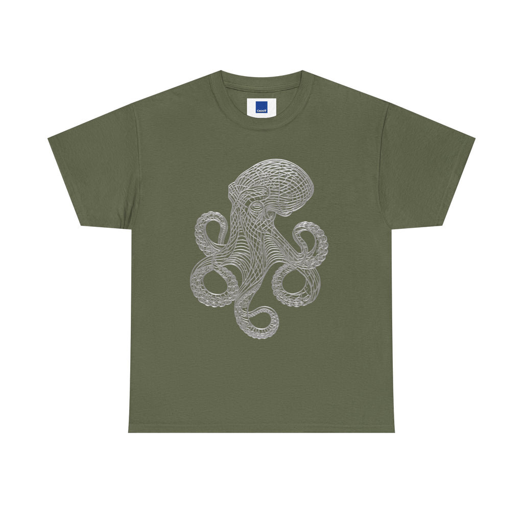 Intricate Line Art Octopus T-Shirt | Nautical Sea Creature