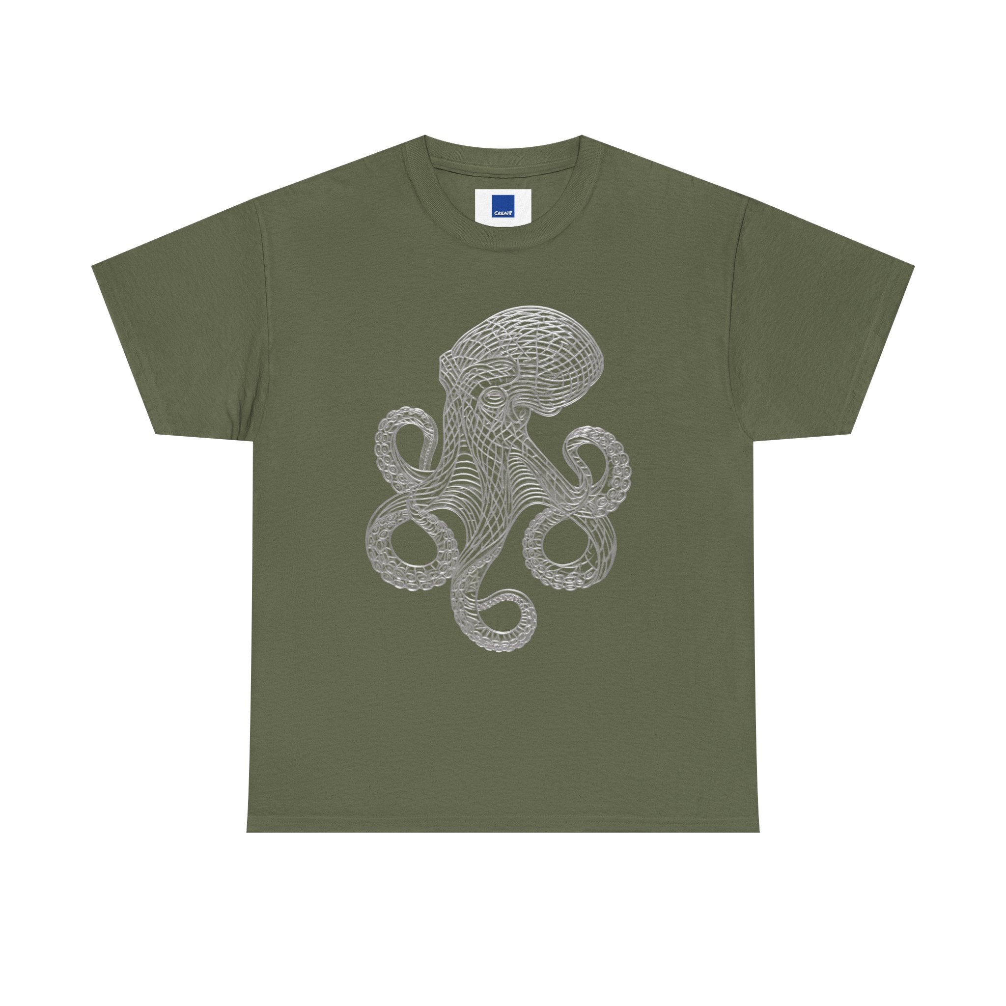 Intricate Line Art Octopus T-Shirt | Nautical Sea Creature