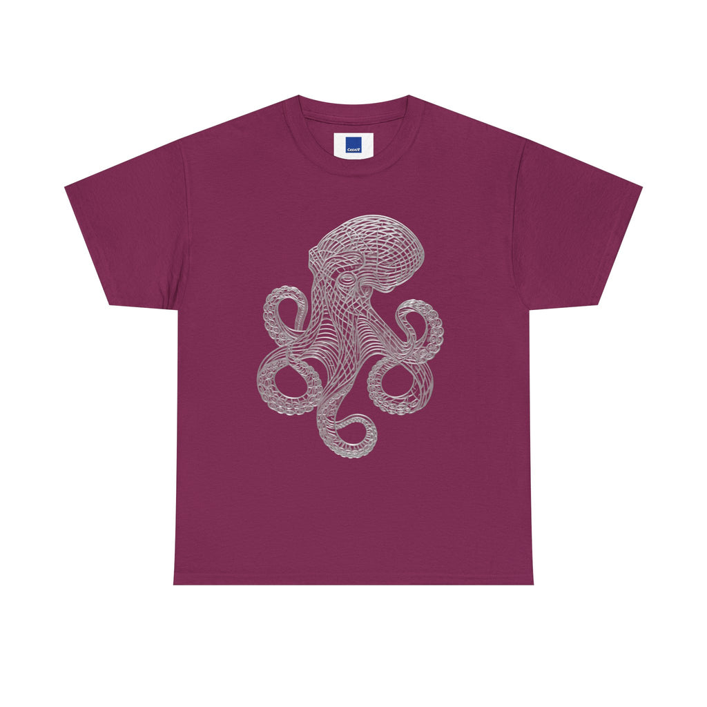 Intricate Line Art Octopus T-Shirt | Nautical Sea Creature