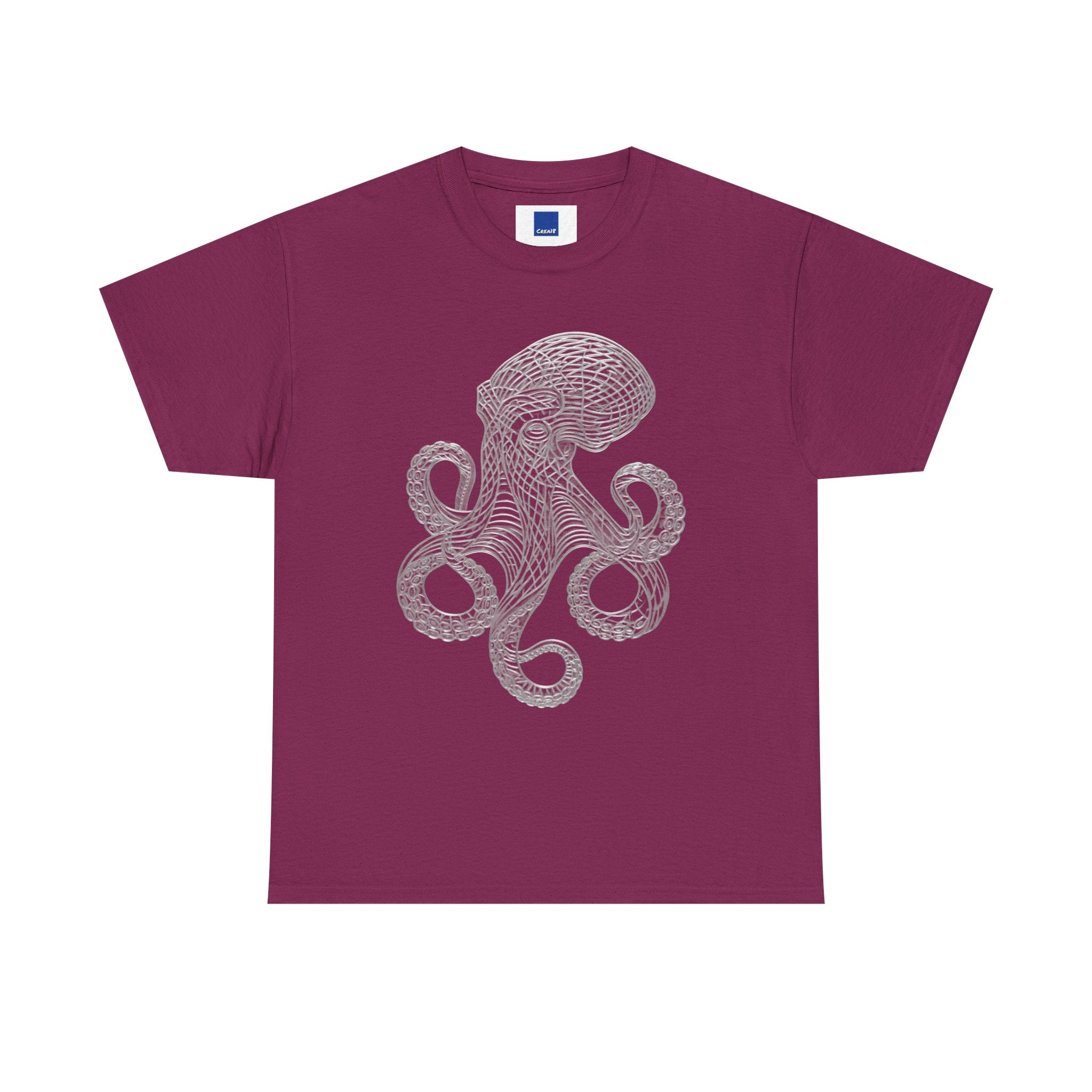 Intricate Line Art Octopus T-Shirt | Nautical Sea Creature