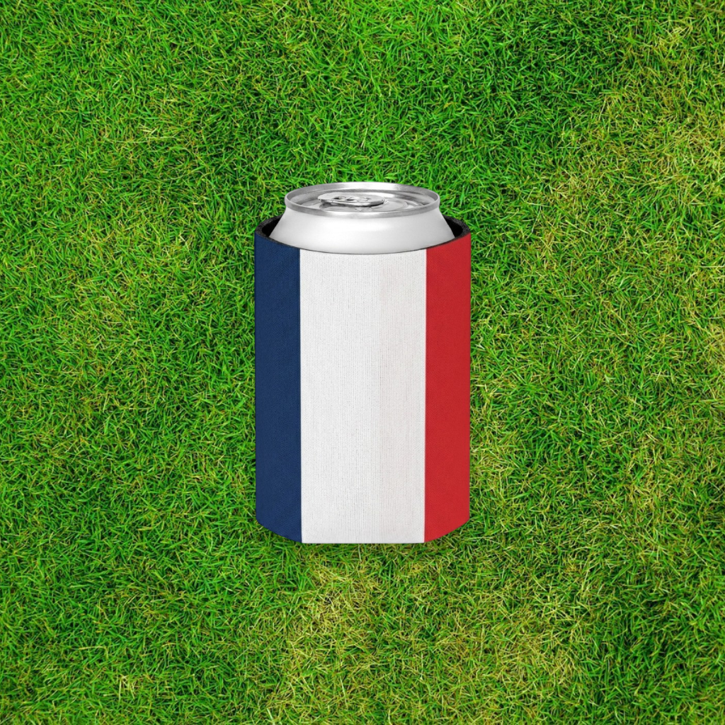 France Flag Can Cooler | Soccer Fan Koozie (GOOOAL Accent)