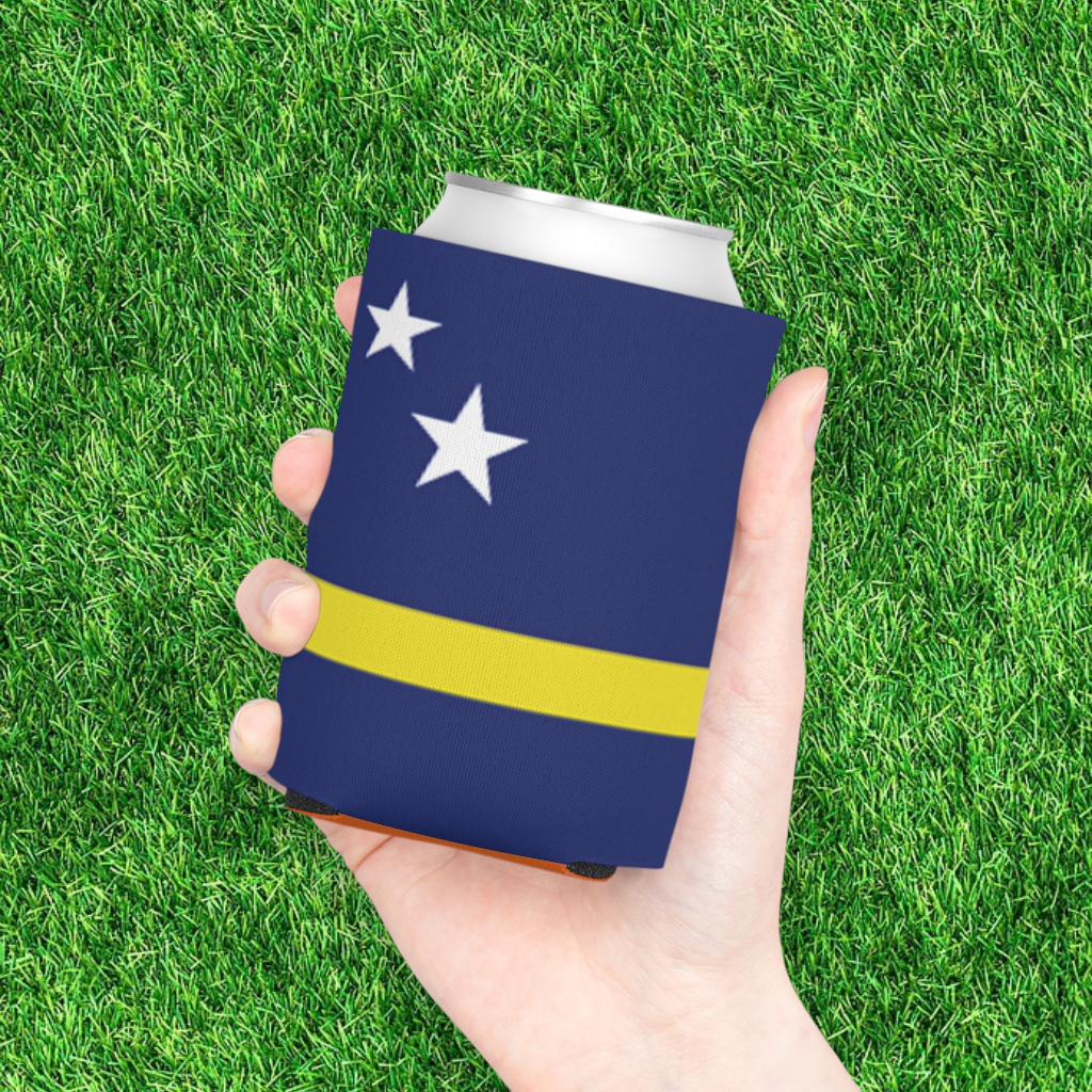 Curaçao Flag Can Cooler | Soccer Fan Koozie (GOOOAL Accent)