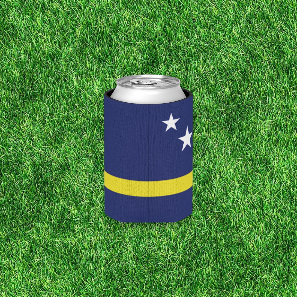 Curaçao Flag Can Cooler | Soccer Fan Koozie (GOOOAL Accent)