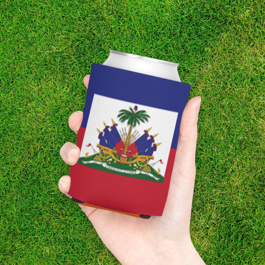 Haiti Flag Can Cooler | Soccer Fan Koozie (GOOOAL Accent)