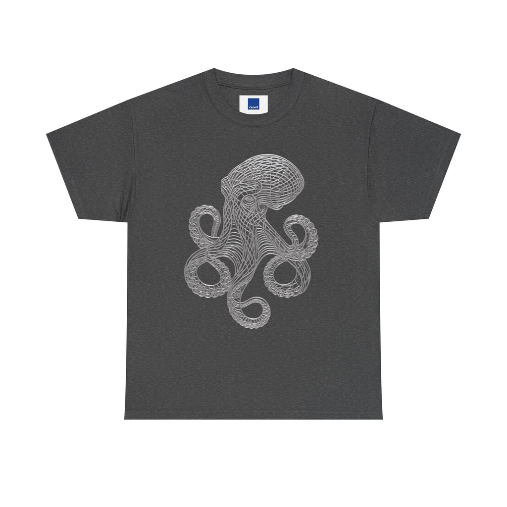 Intricate Line Art Octopus T-Shirt | Nautical Sea Creature