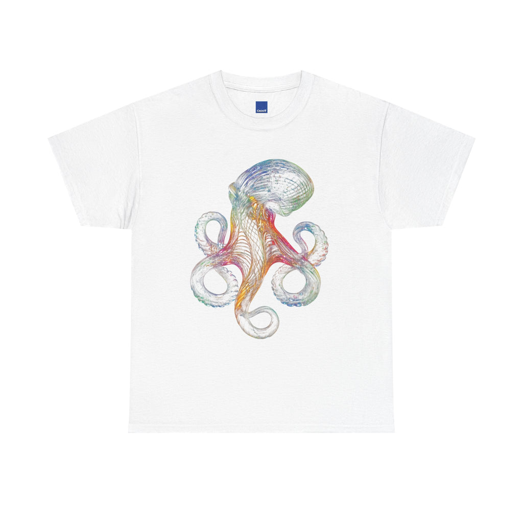 Intricate Line Art Octopus T-Shirt | Nautical Sea Creature (R)