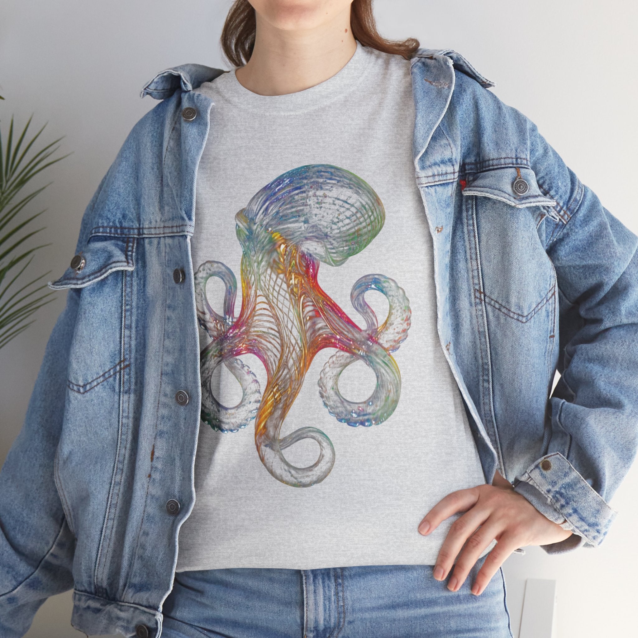 Intricate Line Art Octopus T-Shirt | Nautical Sea Creature (R)