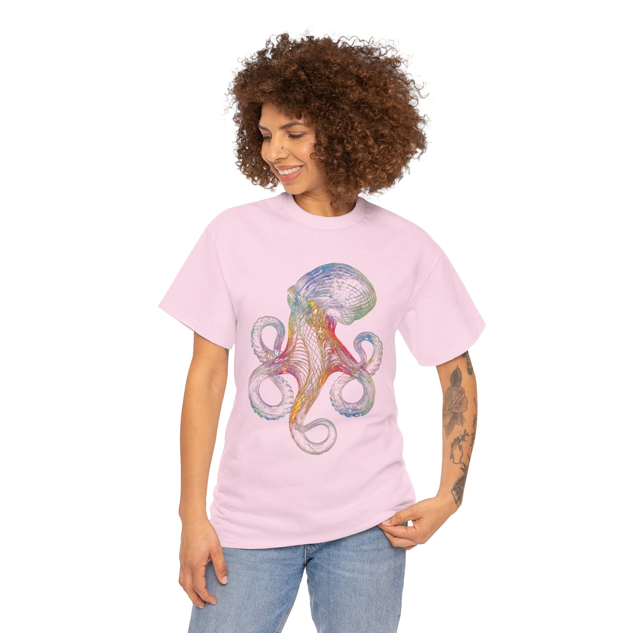 Intricate Line Art Octopus T-Shirt | Nautical Sea Creature (R)