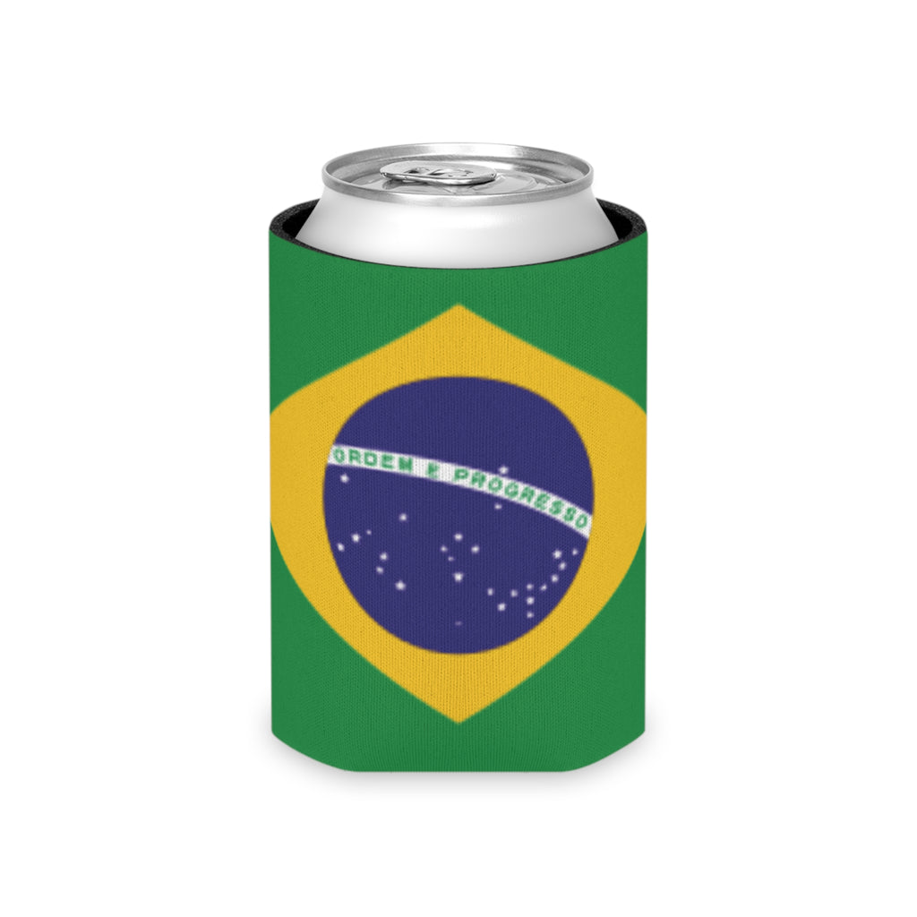 Brazil Flag Can Cooler | Soccer Fan Koozie (GOOOAL Accent)