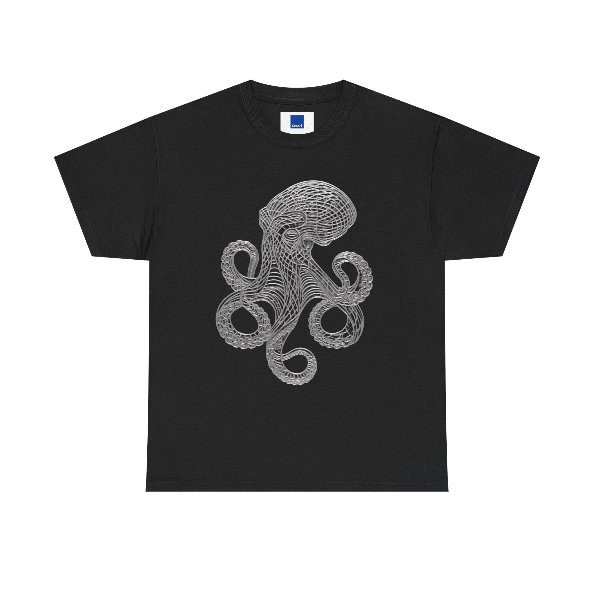 Intricate Line Art Octopus T-Shirt | Nautical Sea Creature